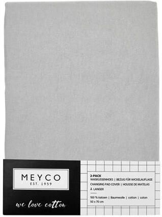 Meyco aankleedkussenhoes Basic jersey set van 2 lichtgrijs - Foto 2