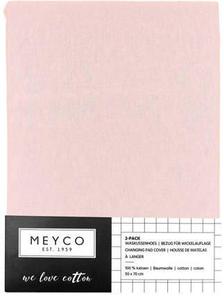 Meyco aankleedkussenhoes Basic jersey set van 2 lichtroze