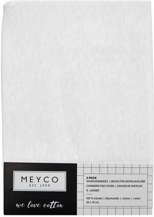 Meyco aankleedkussenhoes Basic jersey set van 2 wit - Foto 3
