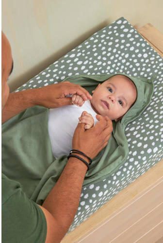 Meyco badcape set van 2 Basic jersey Cheetah forestgreen Handdoek badcape Groen - Foto 3