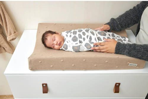 Meyco aankleedkussenhoes Mini Knots 50x70 cm Sand Bruin Stip - Foto 2