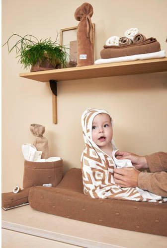 Meyco aankleedkussenhoes Mini Knots 50x70 cm Toffee Bruin Stip - Foto 2