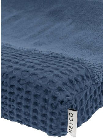 Meyco aankleedkussenhoes Wafel Teddy indigo Blauw Effen