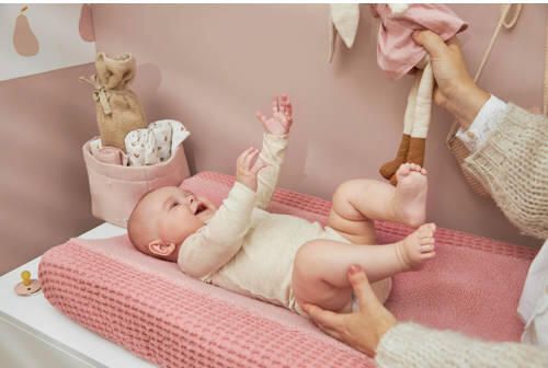 Meyco aankleedkussenhoes Wafel Teddy old pink Roze Effen - Foto 4