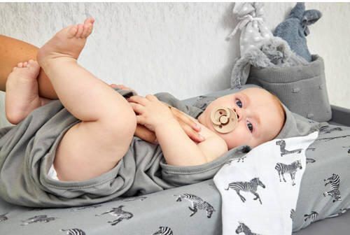 Meyco aankleedkussenhoes Zebra animal grijs Sterren - Foto 2