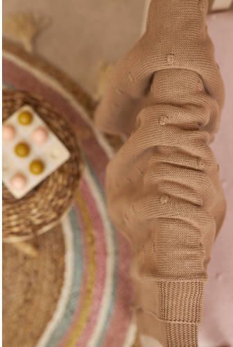 Meyco baby ledikantdeken Mini Knots 100x150 cm Toffee Babydeken Bruin Effen - Foto 3
