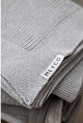 Meyco baby ledikantdeken Rib 100x150 cm Grey Melange Babydeken Grijs Streep - Foto 4