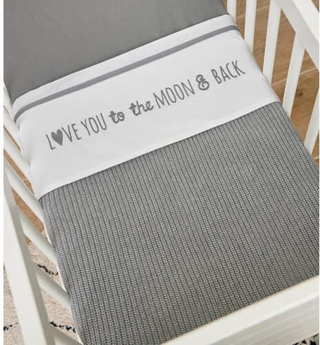 Meyco baby ledikantdeken Rib 100x150 cm Grey Melange Babydeken Grijs Streep - Foto 2