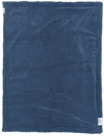 Meyco baby ledikantdeken wafel teddy indigo Babydeken Blauw Effen