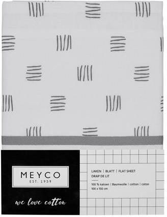Meyco baby ledikantlaken 100x150 cm block stripe grijs Babylaken - Foto 4