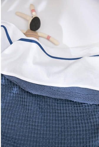 Meyco baby ledikantdeken wafel teddy indigo Babydeken Blauw Effen - Foto 2