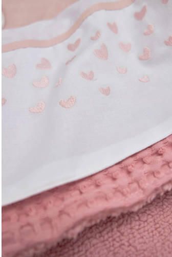 Meyco baby wieglaken Hearts soft pink Babylaken Wit Hartjes - Foto 4