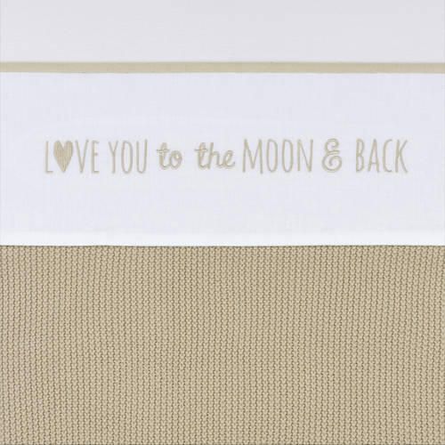 Meyco baby ledikantlaken 'Love you to the moon & back' sand Babylaken Wit - Foto 4