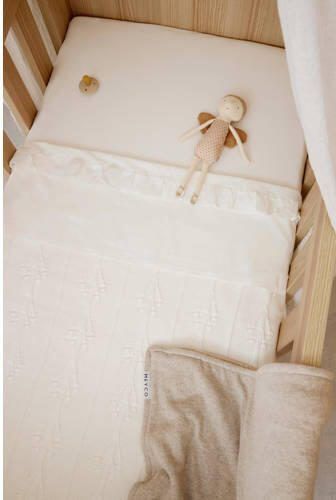 Meyco baby ledikantlaken Ruffle 100x150 Offwhite Babylaken Wit Effen - Foto 4