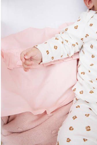Meyco baby ledikantlaken Ruffle 100x150 Soft Pink Babylaken Roze Effen