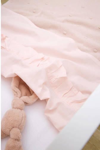 Meyco baby ledikantlaken Ruffle 100x150 Soft Pink Babylaken Roze Effen - Foto 4