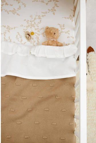 Meyco baby ledikantlaken Ruffle 100x150 White Babylaken Wit Effen