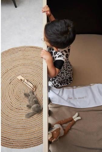 Meyco baby ledikantlaken Ssst...ik slaap!! 100x150 Sand Babylaken Beige