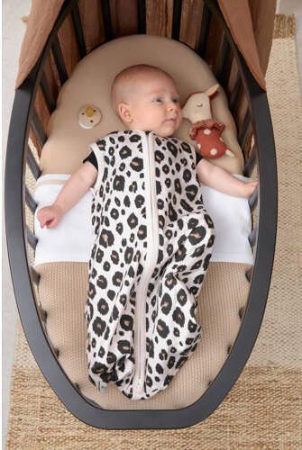 Meyco baby slaapzak Leopard Sand Melange Babyslaapzak Bruin Panterprint 110 - Foto 3