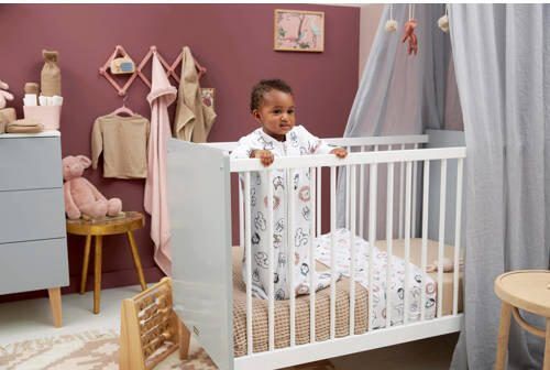 Meyco baby slaapzak met afritsbare mouwen Animal wit bruin zwart Babyslaapzak 60 - Foto 4