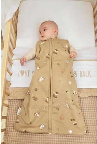 Meyco baby slaapzak met afritsbare mouwen Forest Animals sand Babyslaapzak Beige 110 - Foto 3