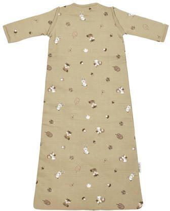 Meyco baby slaapzak met afritsbare mouwen Forest Animals sand Babyslaapzak Beige 110