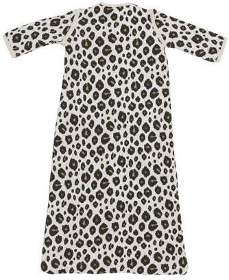 Meyco baby slaapzak met afritsbare mouwen Leopard sand melange Babyslaapzak Bruin 60