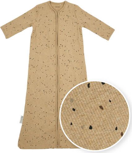 Meyco baby slaapzak Rib Mini Spot toffee melange Babyslaapzak Bruin Stip 110