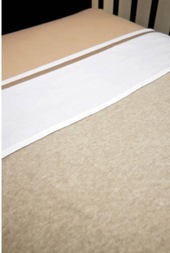 Meyco baby wiegdeken Knit Basic 75x100 cm Sand Melange Babydeken Bruin - Foto 3