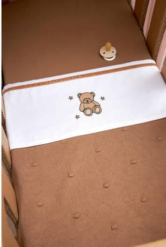 Meyco baby wiegdeken Mini Knots 75x100 cm Toffee Babydeken Bruin Stip - Foto 3