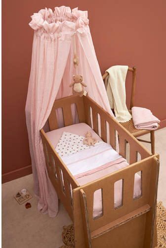 Meyco baby wieglaken Bies 75x100 cm Soft Pink Babylaken Wit Streep - Foto 4