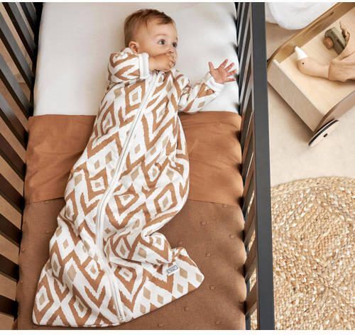 Meyco baby ledikantlaken Ikat Uni 100x150 cm set van 2 Sand Toffee Babylaken Bruin - Foto 2
