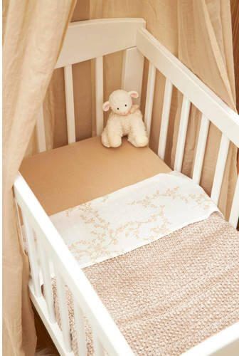 Meyco baby wieglaken set van 2 75x100 cm Branches sand Uni sand Babylaken Beige - Foto 4