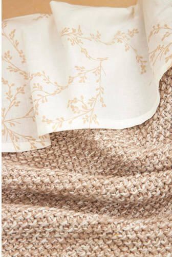Meyco baby wieglaken set van 2 75x100 cm Branches sand Uni sand Babylaken Beige - Foto 3