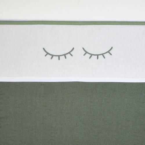 Meyco baby ledikantlaken Sleepy eyes 100x150 cm forest green Babylaken Wit - Foto 2