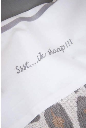 Meyco baby wieglaken Ssst...ik slaap!! 75x100 Grey Babylaken Grijs Effen - Foto 4