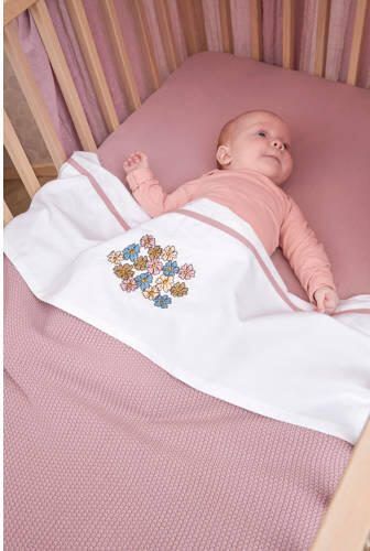 Meyco baby wieglaken Vintage Flower 75x100 cm lilac Babylaken Paars - Foto 3