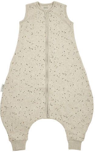 Meyco baby zomer slaapoverall jumper Rib Mini Spot sand melange Babyslaapzak Beige 104