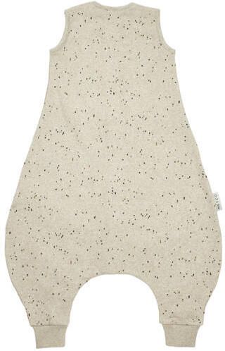 Meyco baby zomer slaapoverall jumper Rib Mini Spot sand melange Babyslaapzak Beige 104 - Foto 4