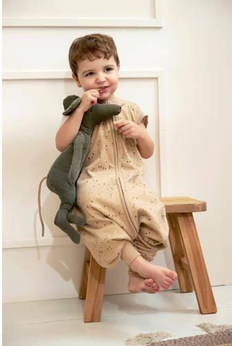 Meyco baby zomer slaapoverall jumper Rib Mini Spot toffee melange Babyslaapzak Bruin 104 - Foto 2