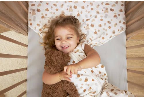 Meyco baby zomer slaapoverall jumper Stains sand Babyslaapzak Beige All over print 104 - Foto 4