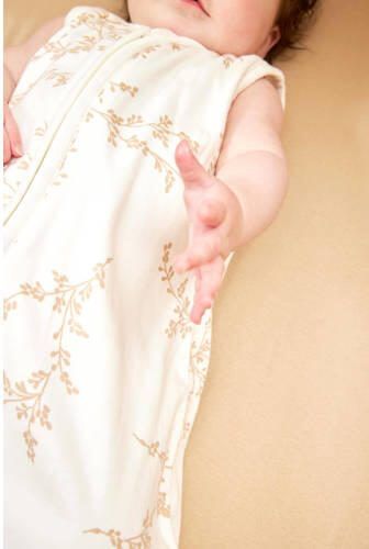 Meyco baby zomerslaapzak Branches sand Babyslaapzak Beige Blad 110 - Foto 4