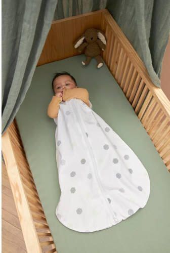 Meyco baby zomerslaapzak Honeycomb forest green Babyslaapzak Wit Stip 110 - Foto 4
