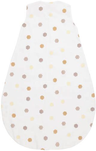 Meyco baby zomerslaapzak Honeycomb honey gold Babyslaapzak Wit Stip 110 - Foto 4