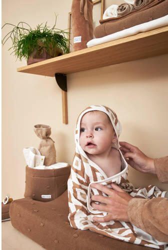 Meyco badcape Ikat 90x90 cm Sand Handdoek badcape Bruin All over print - Foto 4