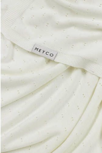Meyco bamboe wiegdeken ajour offwhite Babydeken Wit Effen - Foto 4
