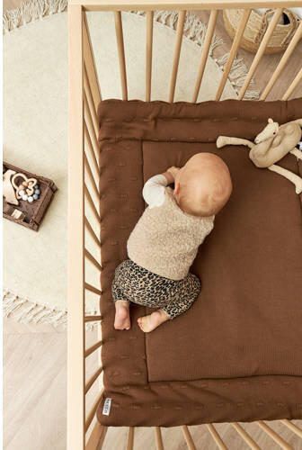 Meyco boxkleed Knots 77x97 cm chocolate Bruin | Boxkleed van - Foto 3