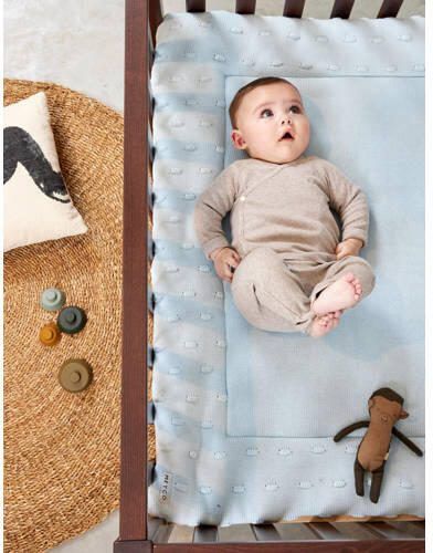 Meyco boxkleed Knots 77x97 cm light blue Blauw | Boxkleed van - Foto 3