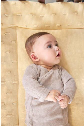 Meyco boxkleed Knots 77x97 cm soft yellow Geel | Boxkleed van - Foto 4
