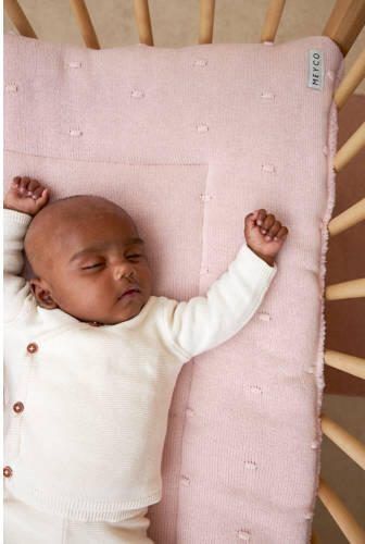 Meyco boxkleed Mini Knots 77x97 cm Soft Pink Roze | Boxkleed van - Foto 3